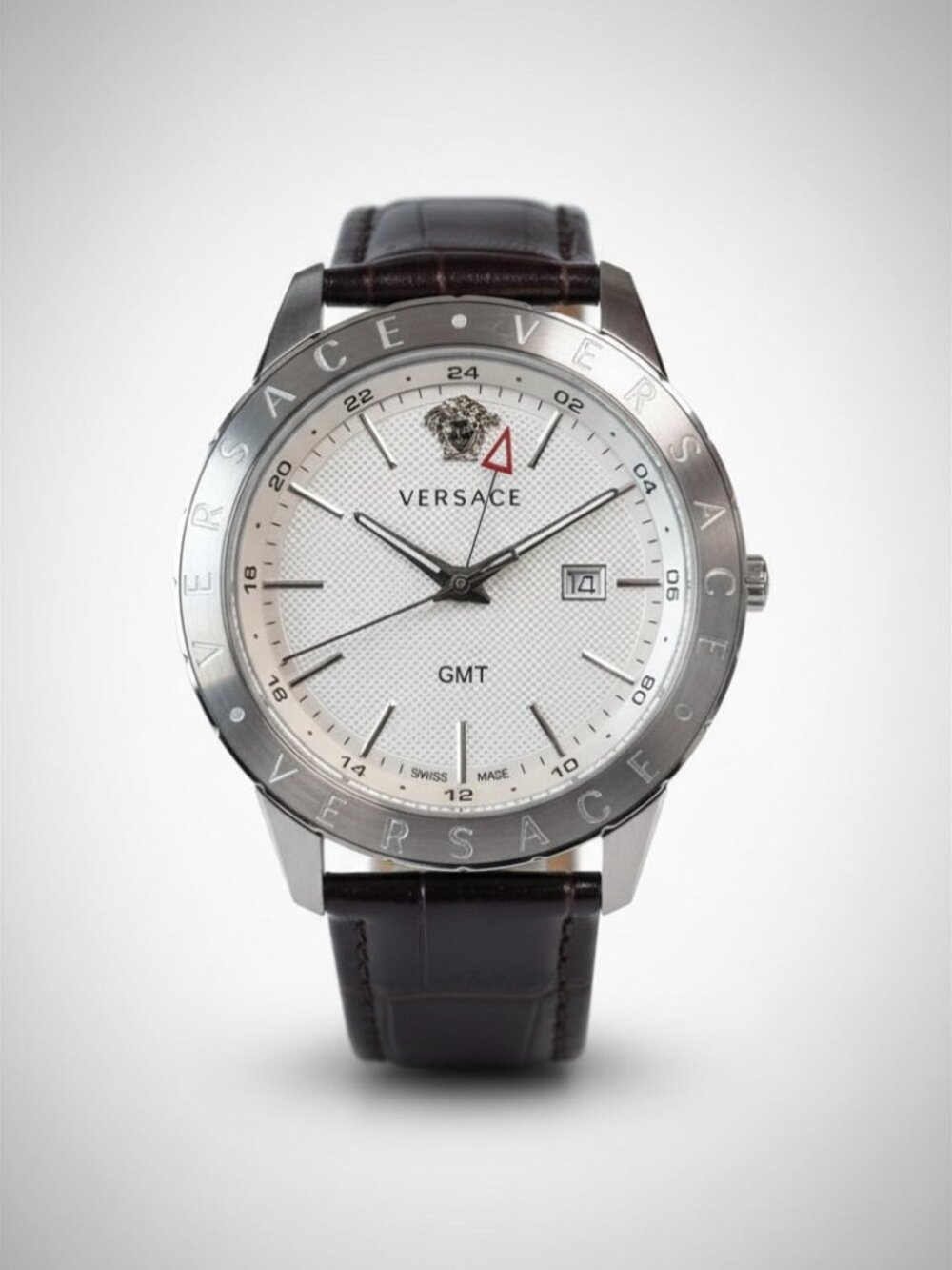VERSACE BROWN LEATHER WATCH- OPEN BOX